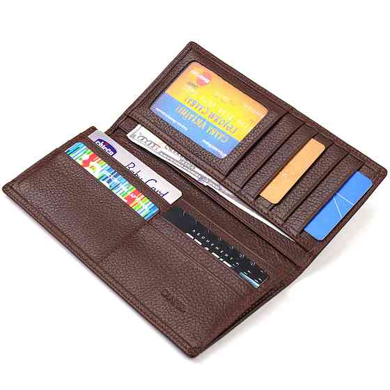 Мужской вертикальный бумажник без застежки из натуральной кожи CANPELLINI 21904 Коричневый Киев