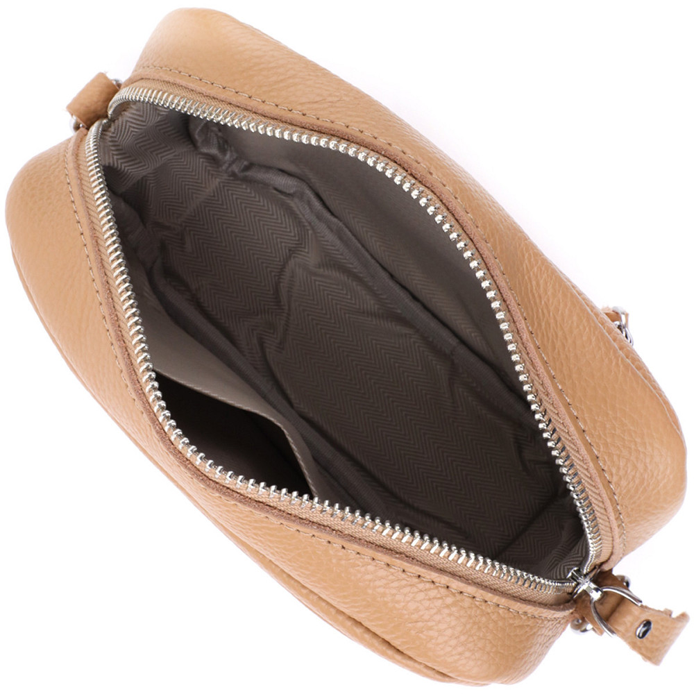 Женская сумка кросс-боди из натуральной кожи Vintage sale_15139 Бежевый Киев - изображение 5