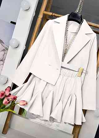 Жіночий базовий костюм двійка креп-костюмка Молочний, 42/44 Одеса