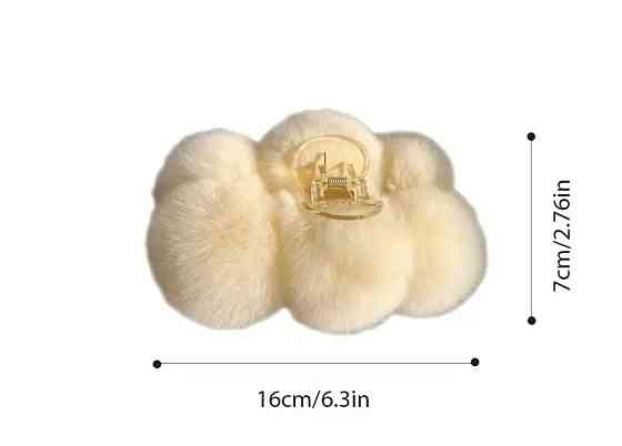 Шпилька крабік із хутра Капучіно Смела