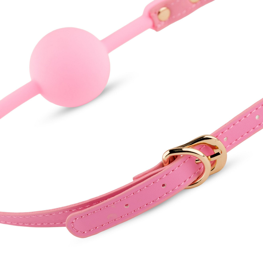 Силіконовий рожевий кляп Ball Gag Pink з регульованим ремінцем Sex Aura Київ - фото 3