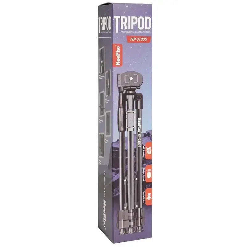 Універсальний штатив NeePho NP-3180S не знімний майданчик + тримач + пульт (50-136см) Чорний Вінниця - фото 5