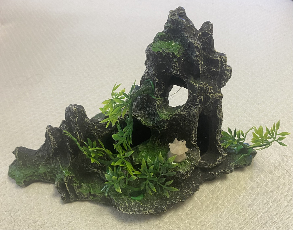 Декор для акваріума Скала акваріумний пейзаж розмір 17 на 22 на 9 см смола зелений З ДЕФЕКТОМ Київ - фото 8