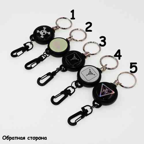 Ретрактор, висувний брелок для карт доступу, бейджа, трос сталь 60см Вінниця