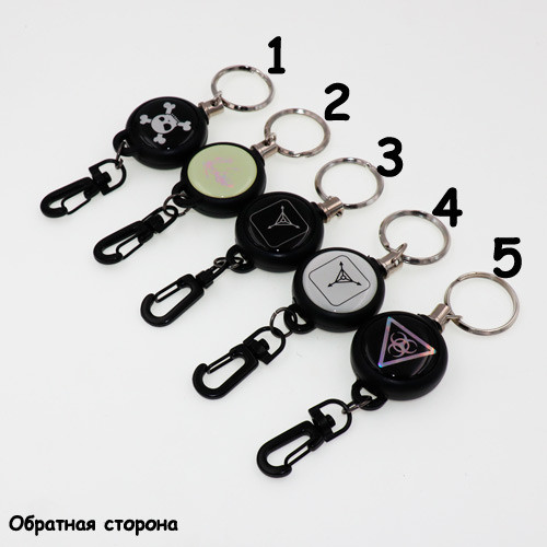 Ретрактор, висувний брелок для карт доступу, бейджа, трос сталь 60см Вінниця - фото 3