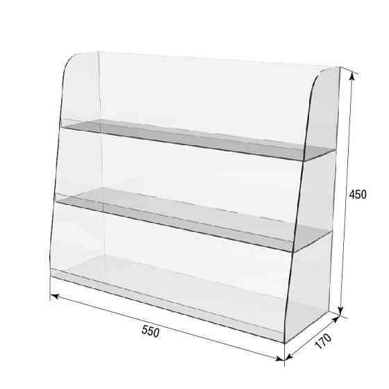 Подставка EKOSTAR под товар витрина 3-х ярусная 550х170х450 Киев