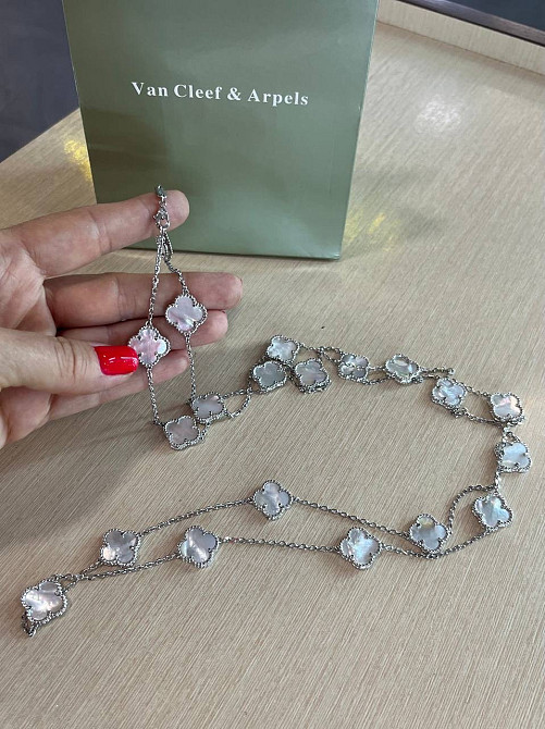 Подвеска Van Cleef  20 элементов  Перламутр, белое золото Одесса - изображение 2