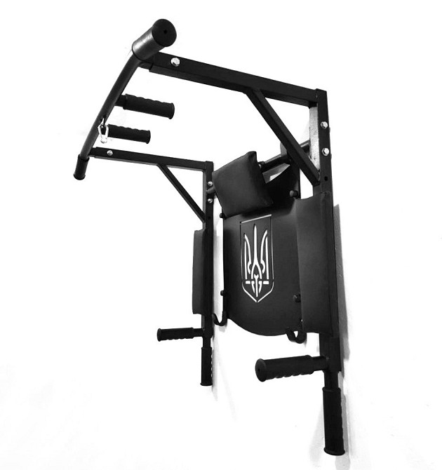 Турник с Резиновыми ручками, турник 4 в 1 с гербом Украины настенный с брусьями Харьков - изображение 9