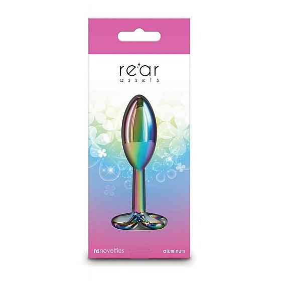 Анальная пробка металлическая NS Novelties Rear Assets Clover радужная Sex Aura Киев