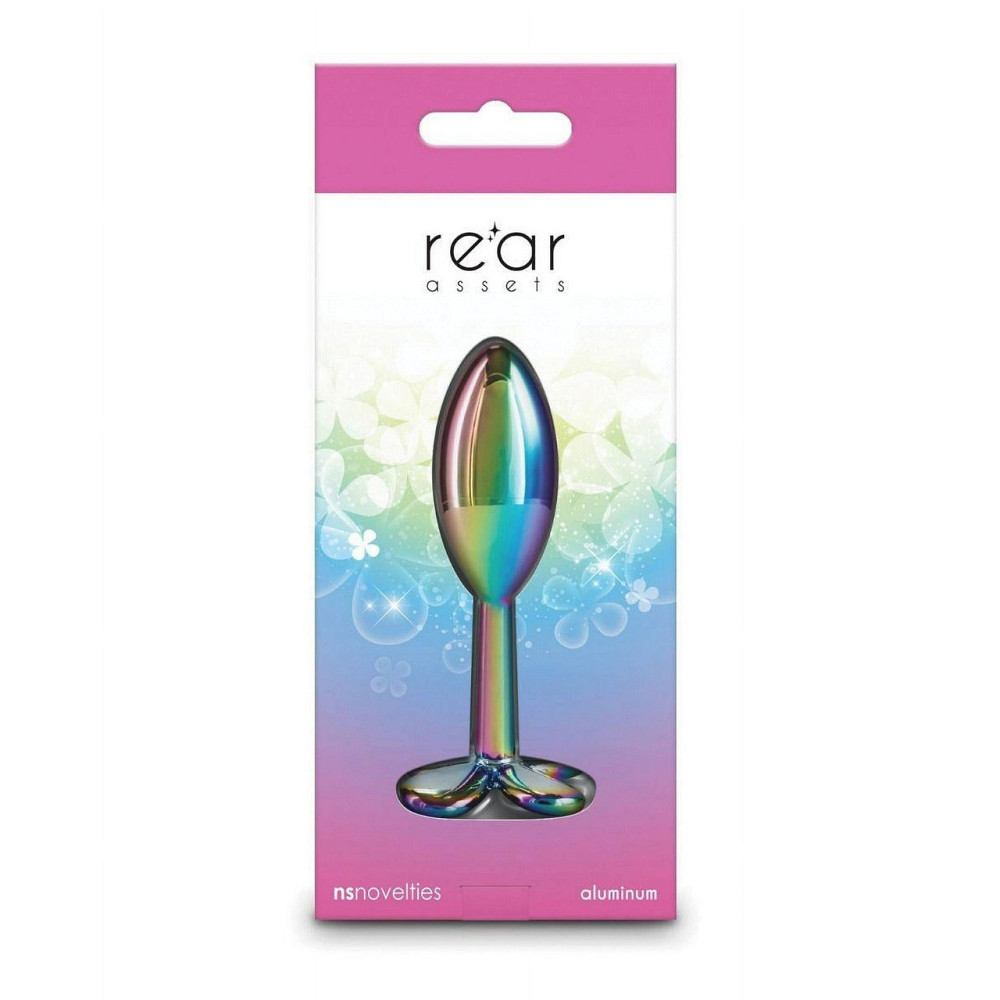Анальная пробка металлическая NS Novelties Rear Assets Clover радужная Sex Aura Киев - изображение 5