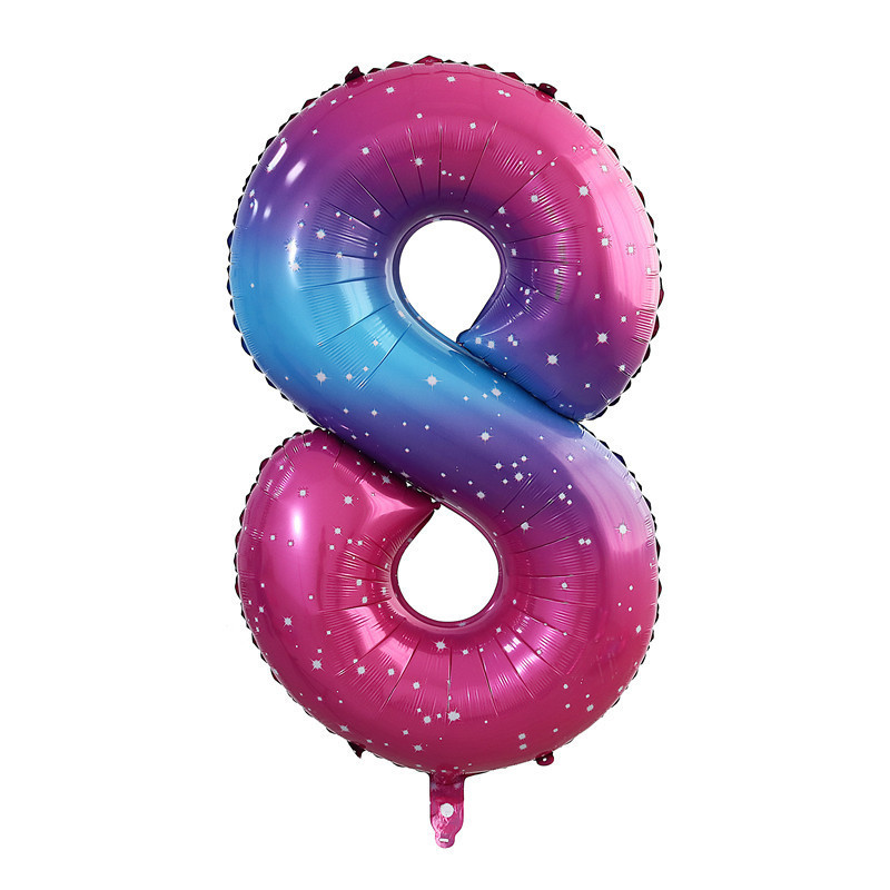 Кулька цифра 8 фольгована з принтом зірок 40 дюймів різнобарвний Київ - фото 2