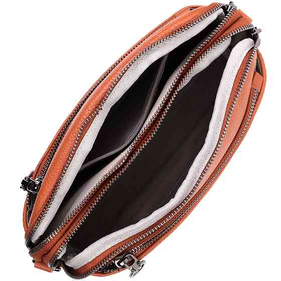 Містка сумка для жінок з кишенями з натуральної шкіри Vintage 22601 Коричнева Київ