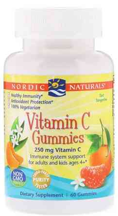 Вітамін C жувальний Nordic Naturals Vitamin C Gummies 250 мг 60 конф мандарин Київ