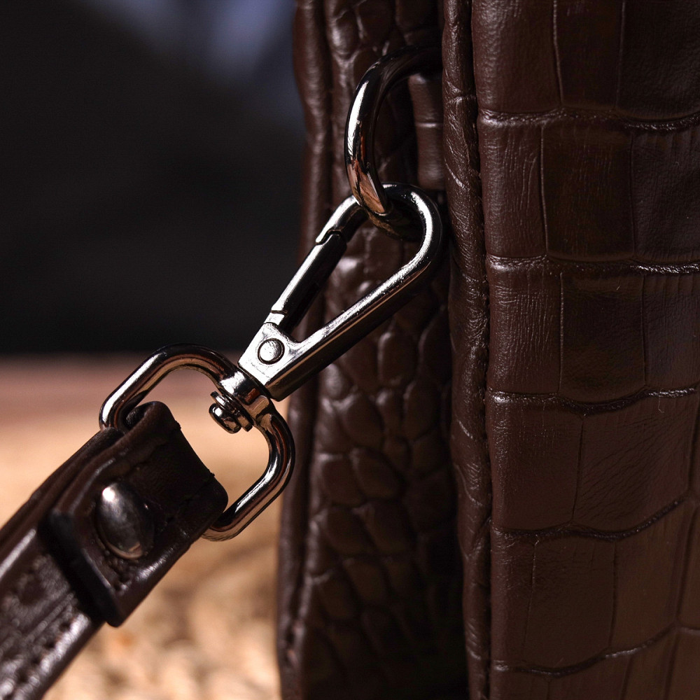 Интересный клатч для мужчин из натуральной фактурной кожи с тиснением под крокодила CANPELLINI 21554 Киев - изображение 9