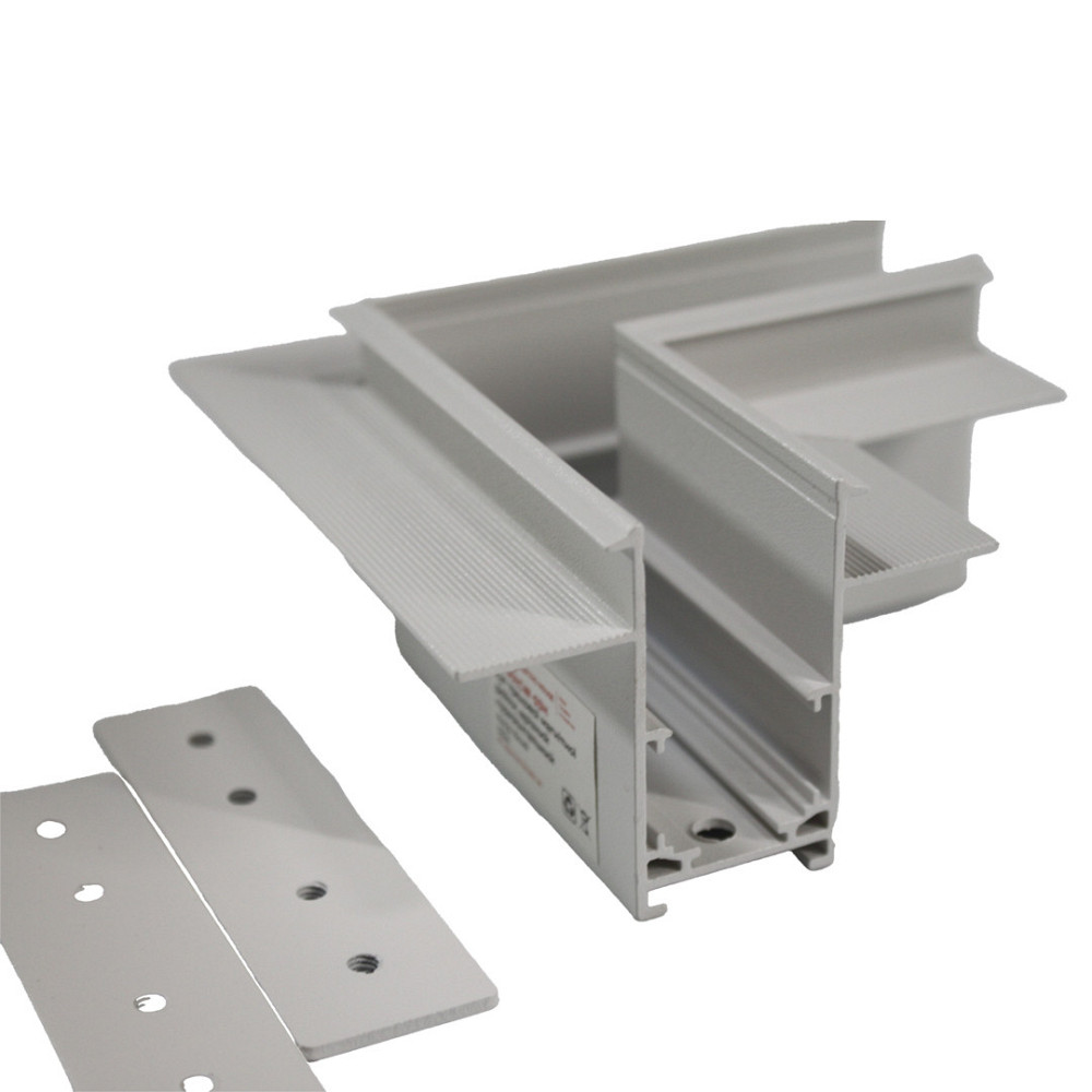 Кут трекової магнітної рейки врізний горизонтальний білий Дніпро - фото 4