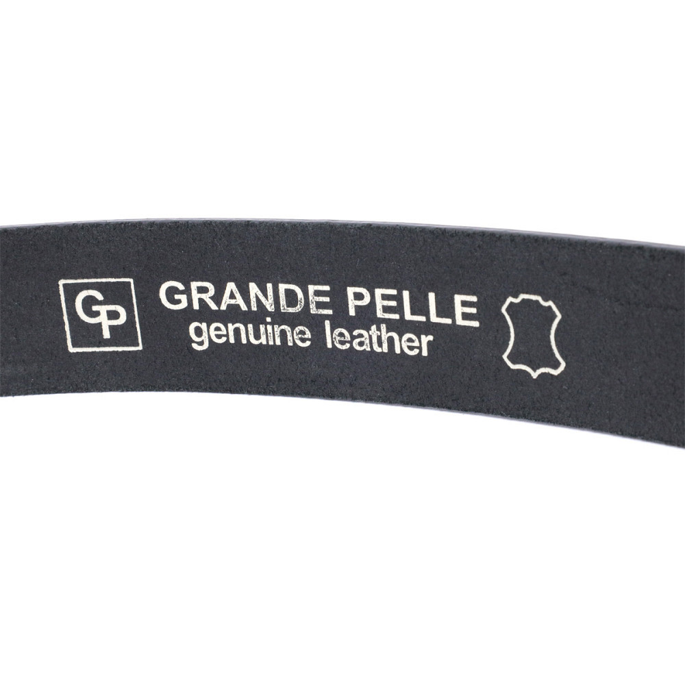 Качественный пояс под брюки для мужчин из натуральной кожи GRANDE PELLE 11689 Черный Киев - изображение 6