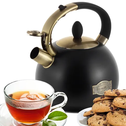 Чайник 2,7л нержавіюча сталь зі свистком з ручкою "soft-touch" (ручка:чорний) 852 KAMILLE Житомир - фото 9