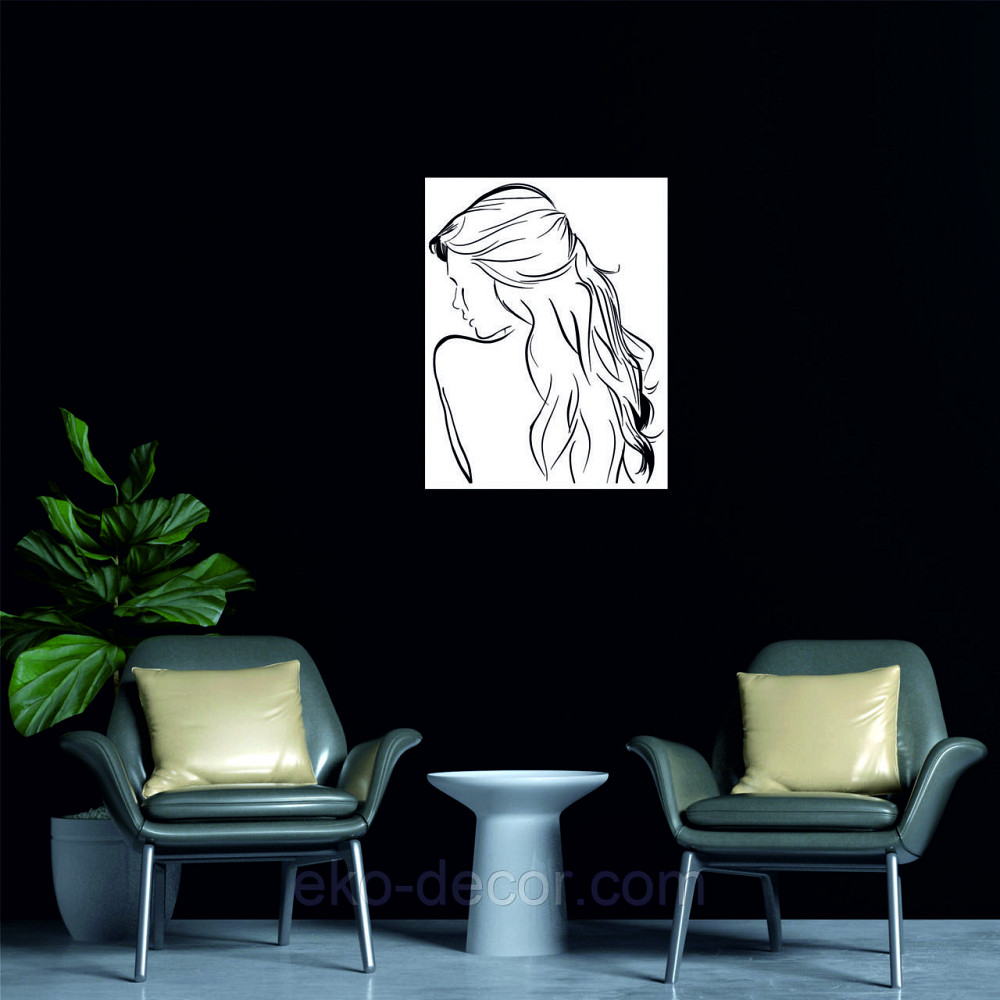 Декоративное настенное Панно «Девушка» Декор на стену 110*85 см, Белый Киев - изображение 5