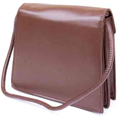 Сумка Vintage Горизонтальная угловидная из кожзаменителя Коричневая (sale_14933) Винница