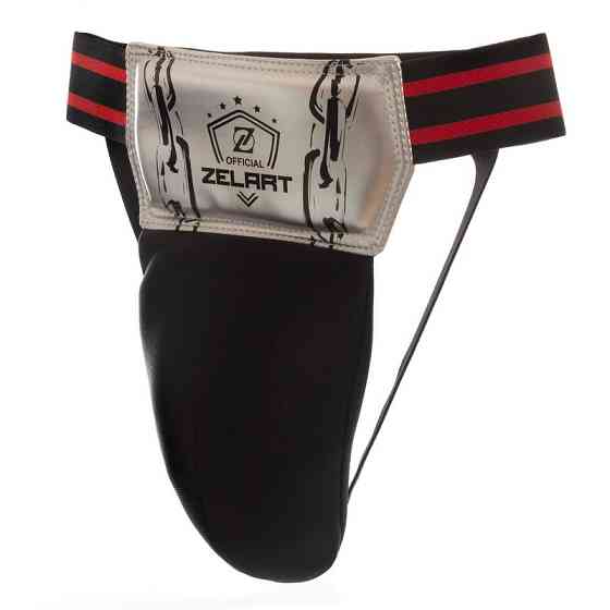 Защита паха мужская ZELART BO-1383 размер S-L черный-белый Защита для боевых искусств Киев