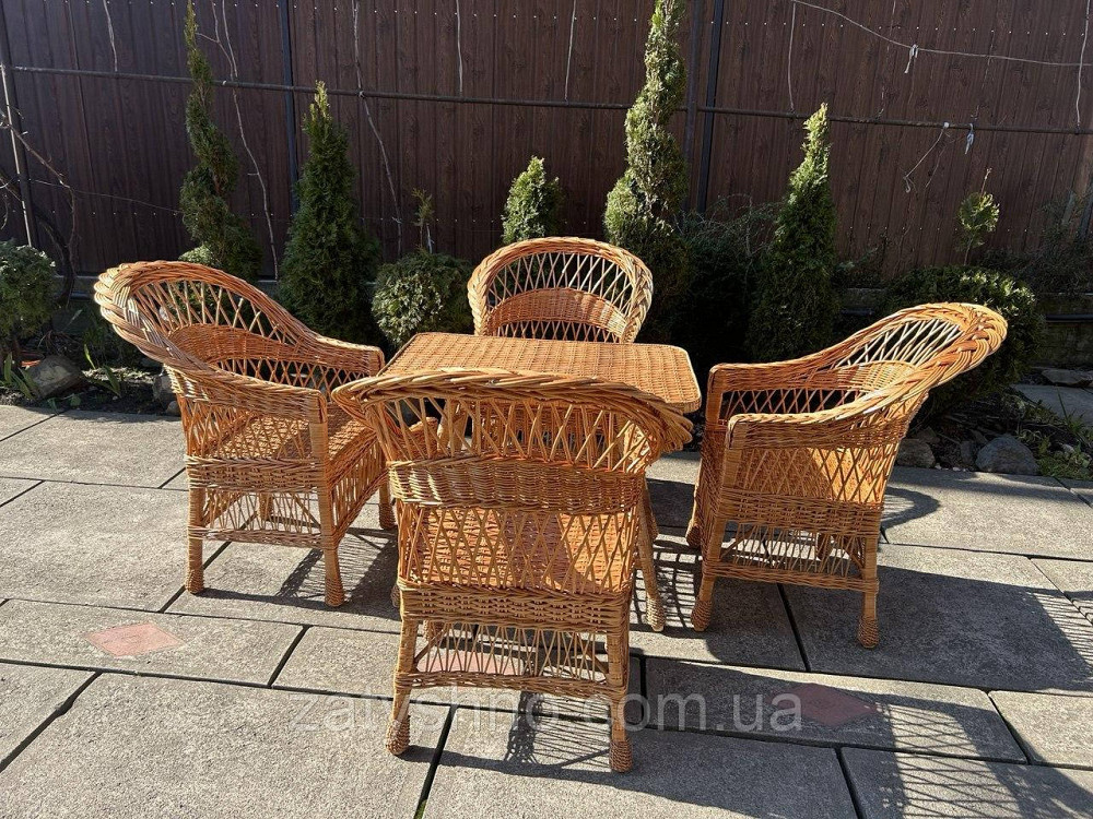 Меблі плетені з 4 кріслами Київ - фото 3