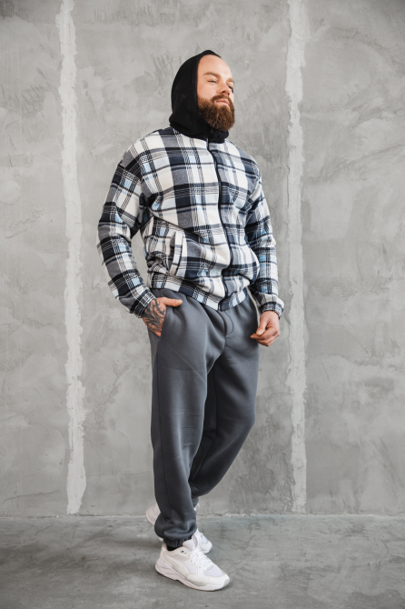 Сорочка чоловіча з капюшоном Сіро-блакитний M Харків - фото 2