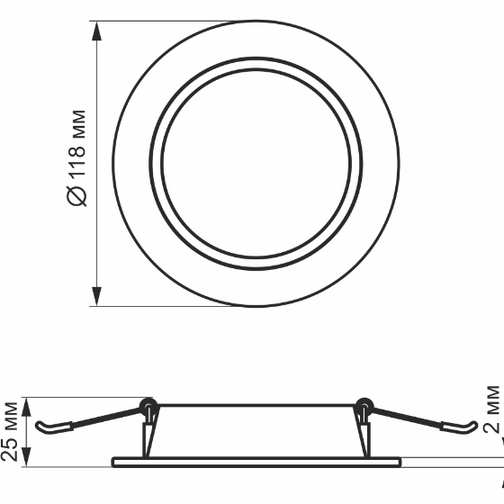 LED Панель врізна кругла 6W 5000К VL-DLBR-065 Videx Житомир