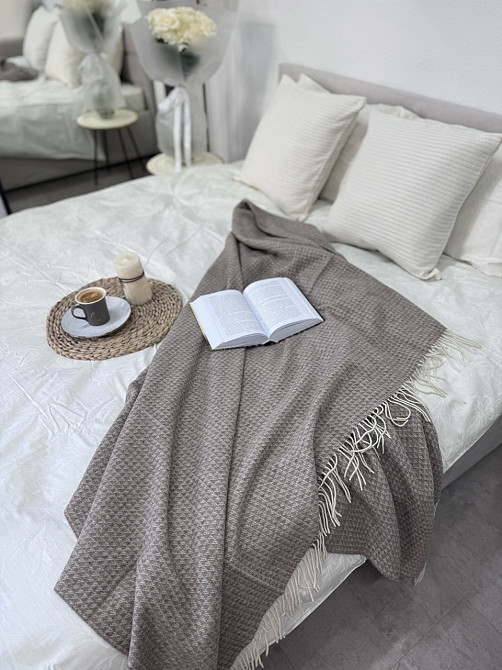 Vladi Плед Vladi 140x200 см вовняно-кашемірове 90/10% Familia коричневий Київ - фото 7