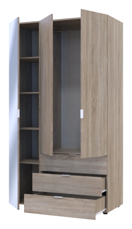 Комплект шкафов для одежды Doros Гелар (2 шт.) 116,5х49,5х203,4 см Зеркало/Дуб сонома (DRS-011134) Львов