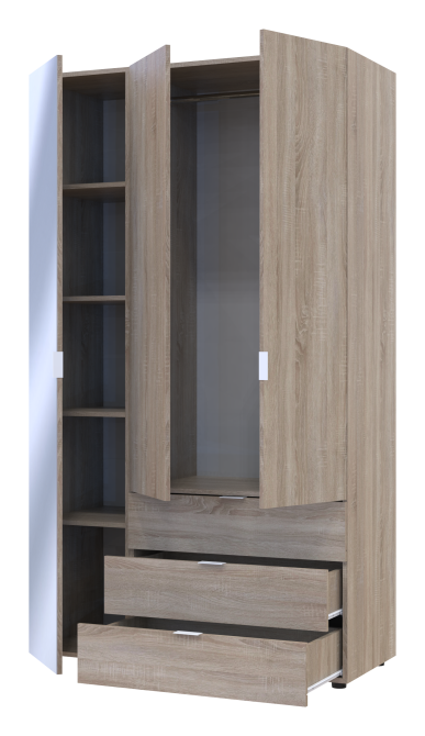 Комплект шаф для одягу Doros Гелар (2 шт.) 116,5х49,5х203,4 см Дзеркало/Дуб сонома (DRS-011134) Львів - фото 4