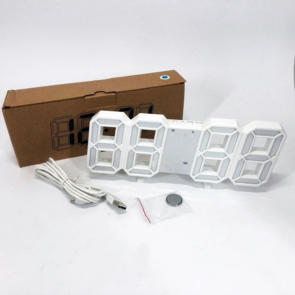 Настольные часы со светодиодным дисплеем, Настольные часы led на батарейках Лед IV-51 Киев - изображение 8