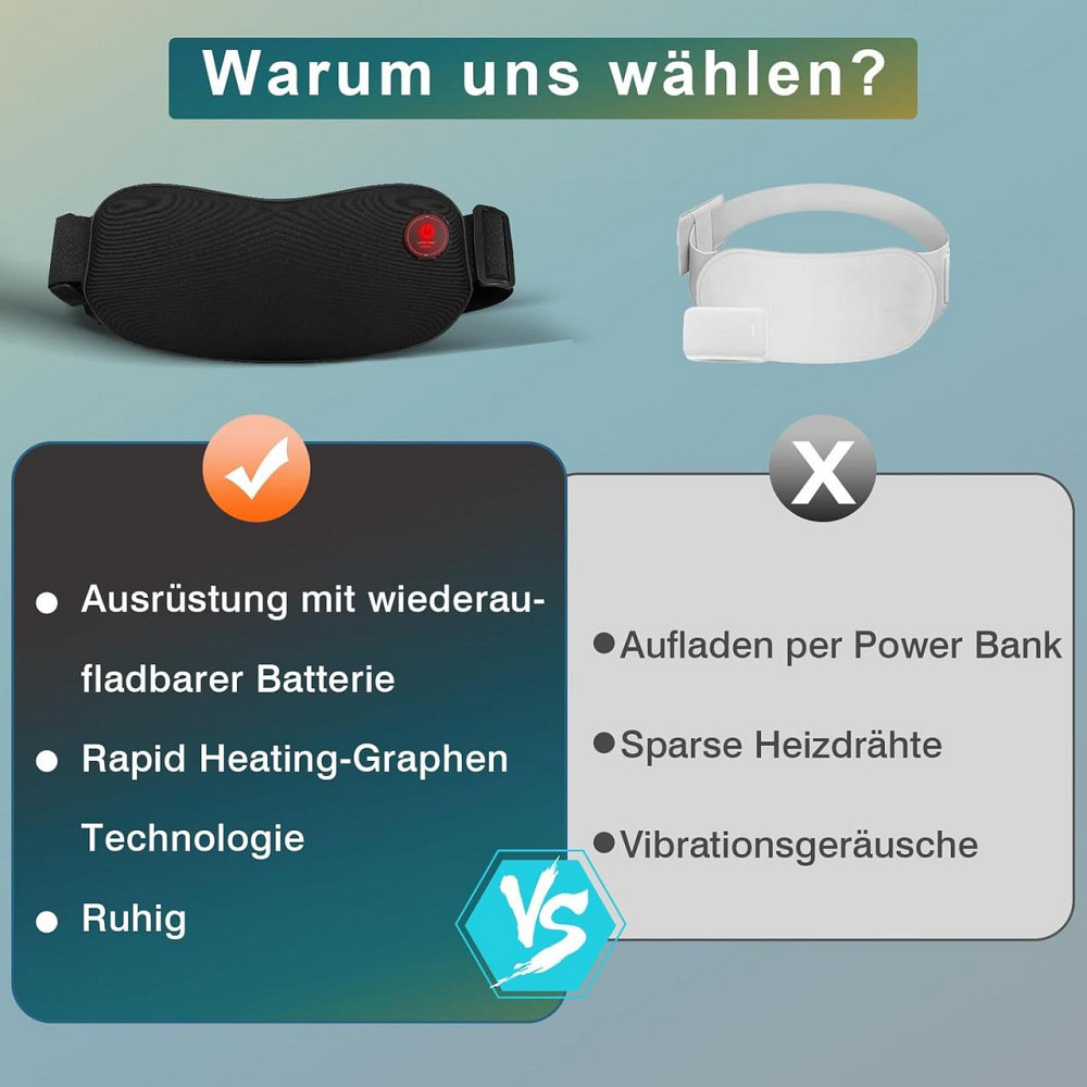 Тепловой пояс для спины, электрический нагревательный 11*27см с аккумулятором 5000 мАч для менструальных болей Киев - изображение 6