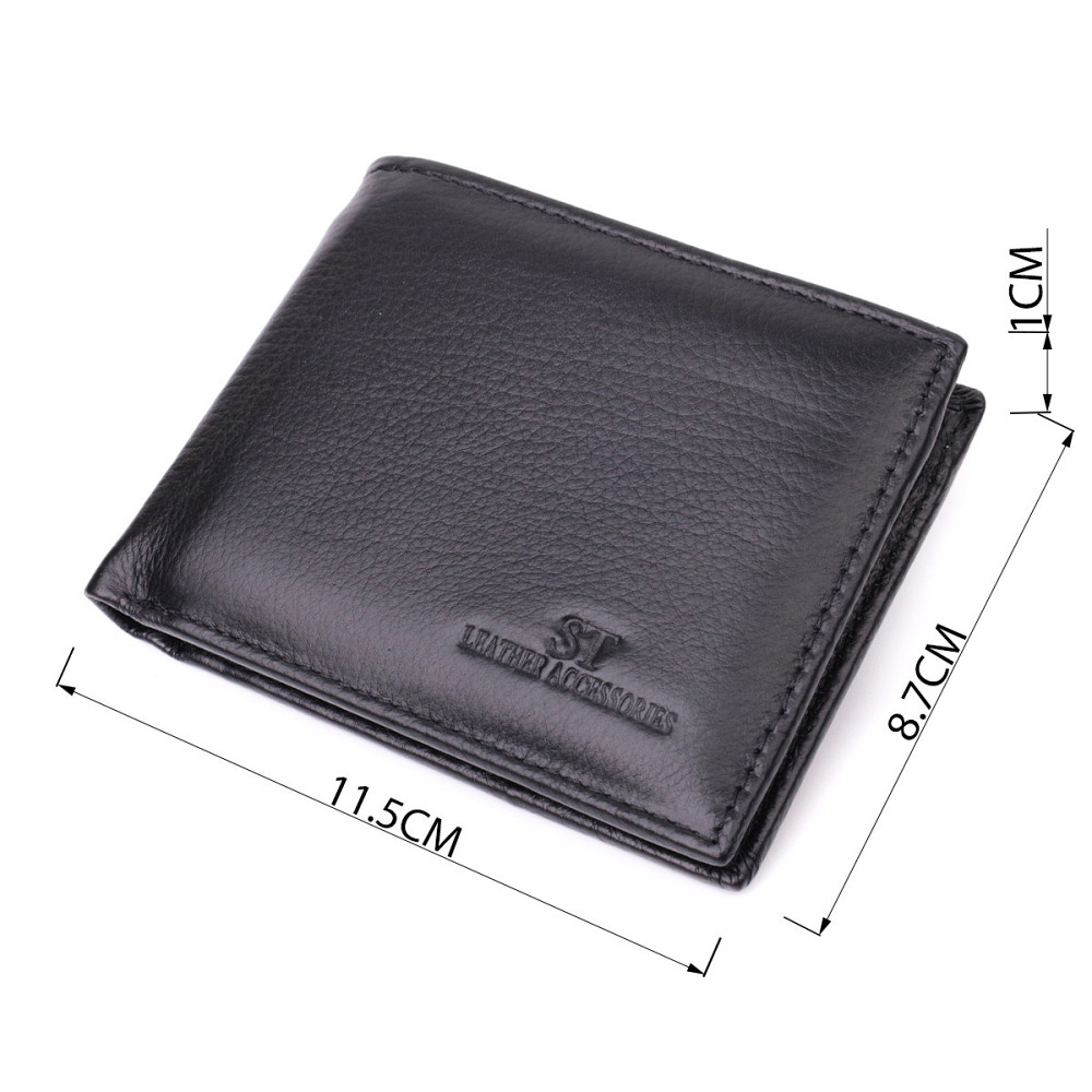 Чоловічий шкіряний гаманець-затиск, чорний (ST Leather) Київ - фото 19