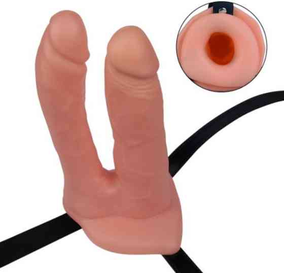Полый страпон - Unisex Hollow Double Penetration 6