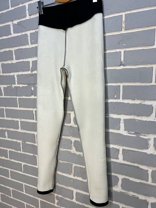 Лосини жіночі Clover 2937 рубчик широкий пояс камінчики утеплені на хутрі чорні, чорний, 3XL Київ - фото 20