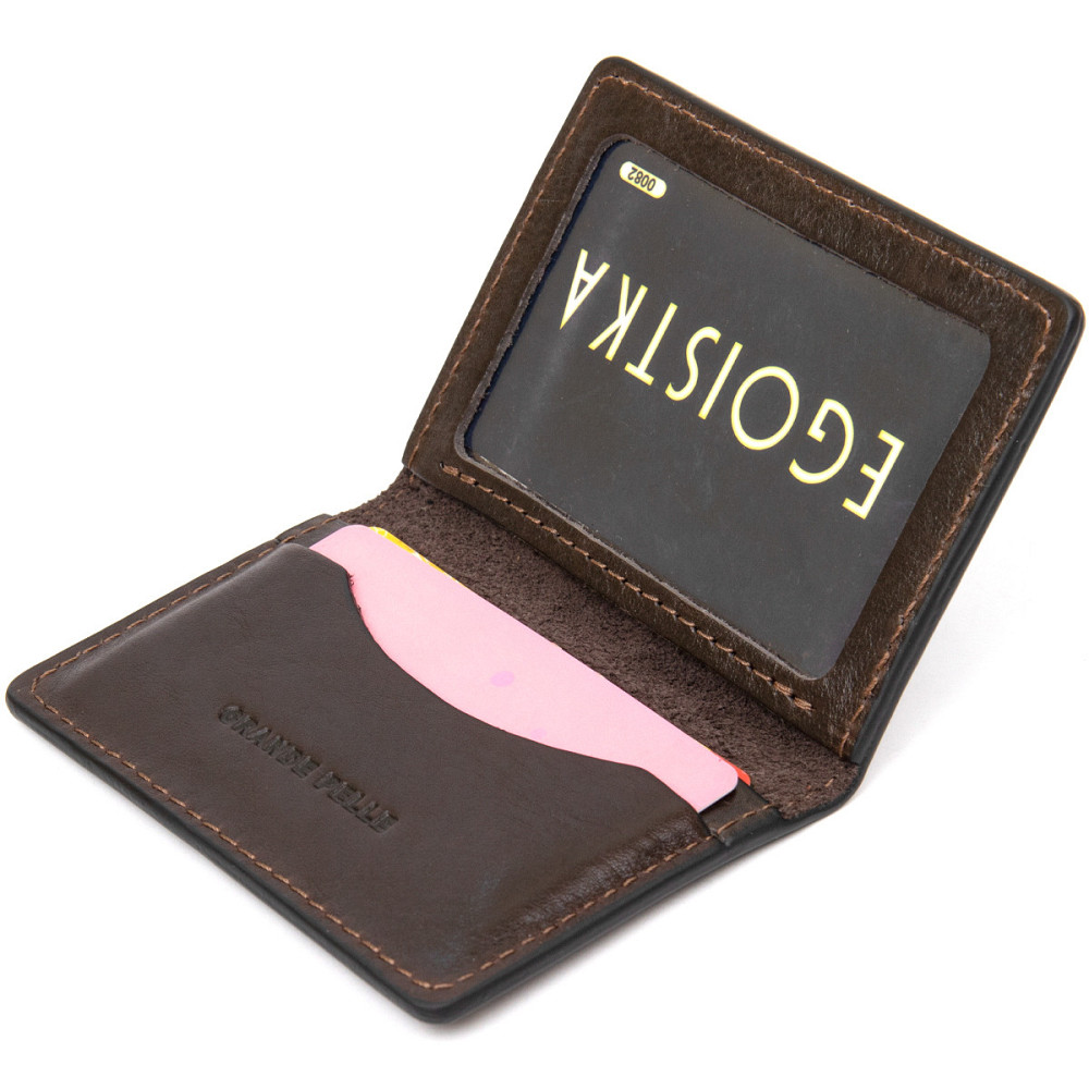 Шкіряна візитниця GRANDE PELLE 11488 Коричневий Київ - фото 5