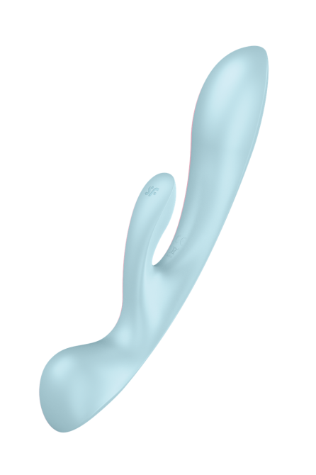 Вибратор кролик Satisfyer Triple Oh с тремя моторами, голубой Sex Aura Киев - изображение 1