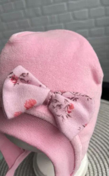 Утеплена весняна шапочка для новонародженої дівчинки Rose 6-9 міс. (42-44 см) Lari Рожевий Кривий Ріг - фото 2