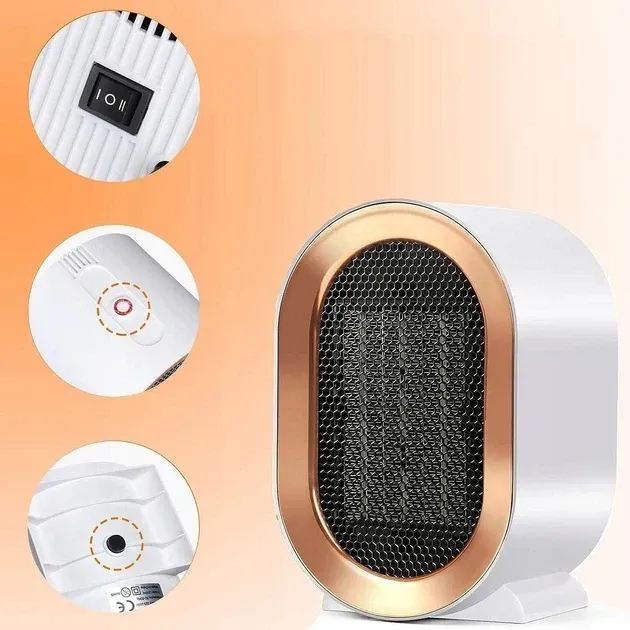 Тепловентилятор настільний керамічний AIR HEATER 1200W портативний міні-обігрівач для рук Одеса - фото 7
