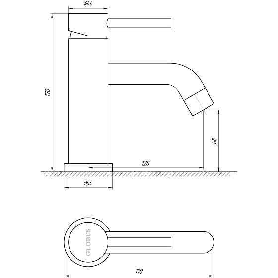 Змішувач для умивальника Globus Lux ALPEN SBT1-101L Луцк