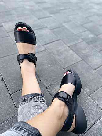 teona Босоніжки жіночі TEONA 108 чорні (літо, шкіра натуральна) (4096) Коломия