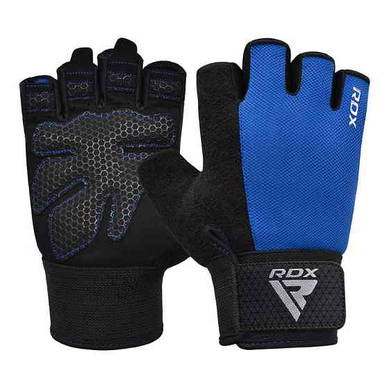 Перчатки для фітнесу RDX W1 HALF BLUE PLUS-S Кам'янське