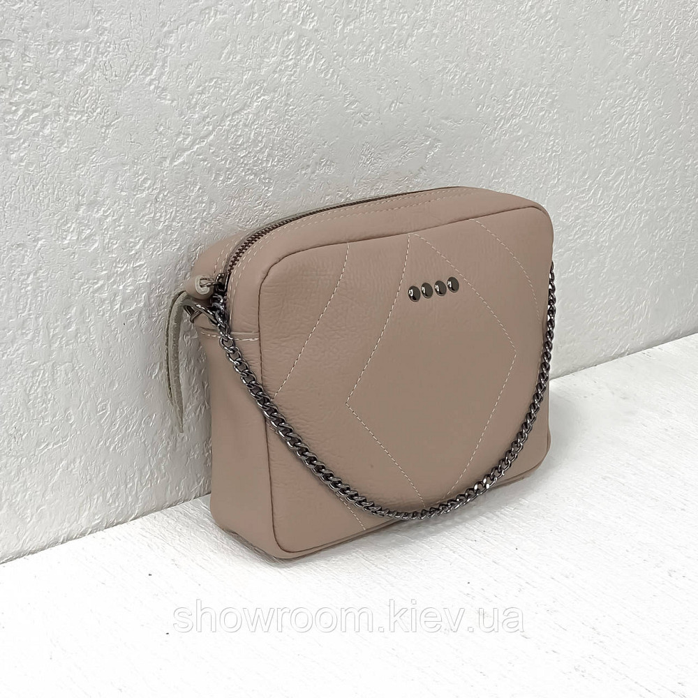 Жіноча шкіряна сумочка Vera Pelle (6427) powder Київ - фото 5
