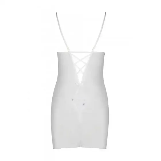 Сорочка з вирізами на грудях, стрінги Passion LOVELIA CHEMISE L/XL, white Львів