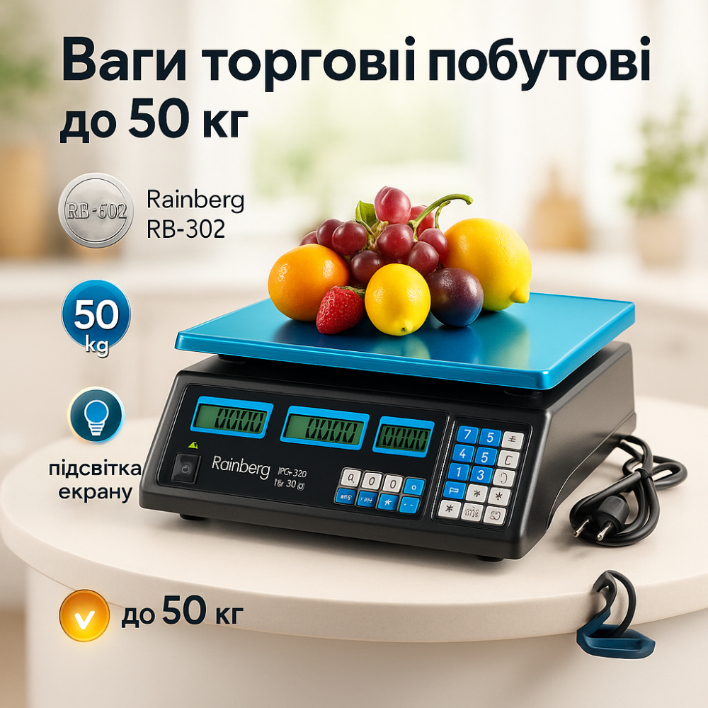 Электронные весы предназначены для торговли в магазине Rainberg, Весы для магазина до 50 кг VS-85 Львов - изображение 9