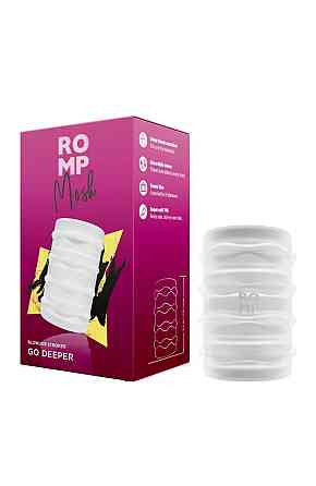 М’який мастурбатор Romp Mosh Transparent, двосторонній, наскрізний, для пар та мінету Sex Aura Київ