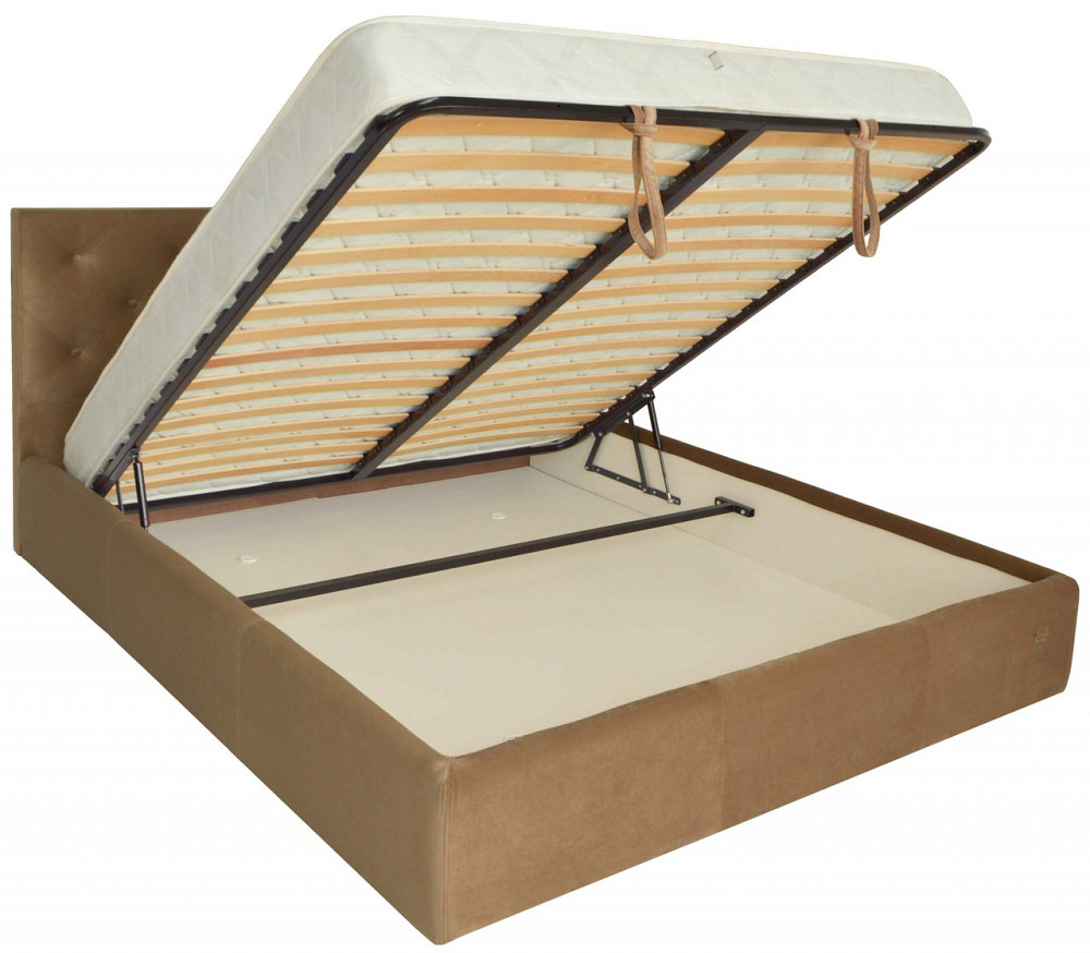 Кровать Bristol VIP 120 х 200 см Missoni 004 С дополнительной металлической цельносварной рамой Светло-коричневый Днепр - изображение 7