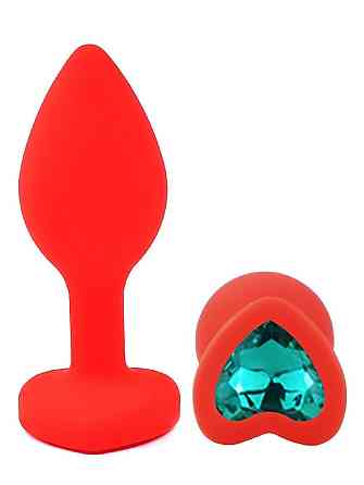 Силіконова анальна пробка EGZO - Silicone Red Heart Plug Marine, size S Sex Aura Київ