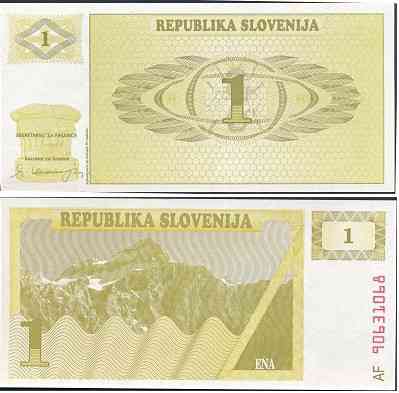 Словенія 1 толар 1990 UNC Полтава