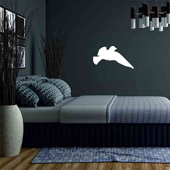 Декоративне настінне Панно «Пташка» Декор на стіну(ціна за 1шт) 20*11 см, Білий Київ